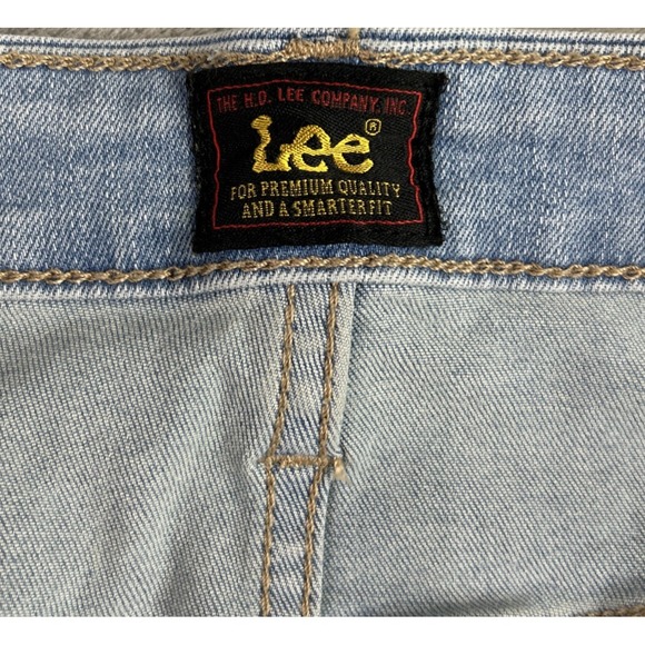 Lee 14 M Denim Skirt Classic High Waist Jean Skirt‎ Pockets Light Wash Y2K 90s - Picture 9 of 10